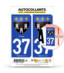 37 Tours - Armoiries | Autocollant plaque immatriculation®
