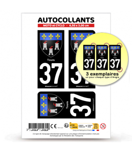 37 Tours - Armoiries | Autocollant plaque immatriculation®
