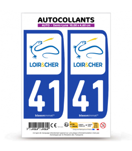 41 Loir-et-Cher - Département | Autocollant plaque immatriculation®