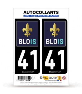 41 Blois - Ville | Autocollant plaque immatriculation®