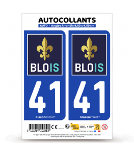 41 Blois - Ville | Autocollant plaque immatriculation®