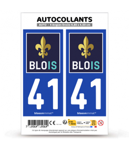 41 Blois - Ville | Autocollant plaque immatriculation®