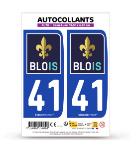 41 Blois - Ville | Autocollant plaque immatriculation®