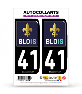 41 Blois - Ville | Autocollant plaque immatriculation®