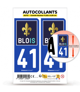 41 Blois - Ville | Autocollant plaque immatriculation®