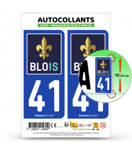 41 Blois - Ville | Autocollant plaque immatriculation®