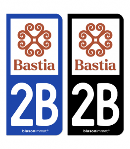 2B Bastia - Ville | Autocollant plaque immatriculation®