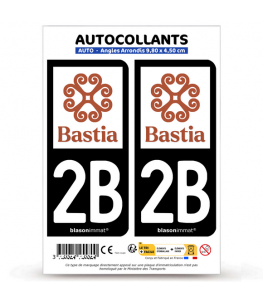 2B Bastia - Ville | Autocollant plaque immatriculation®