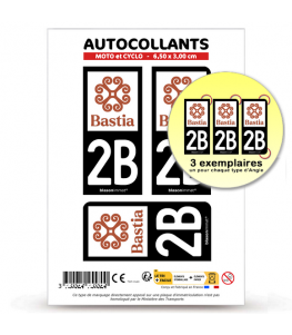 2B Bastia - Ville | Autocollant plaque immatriculation®