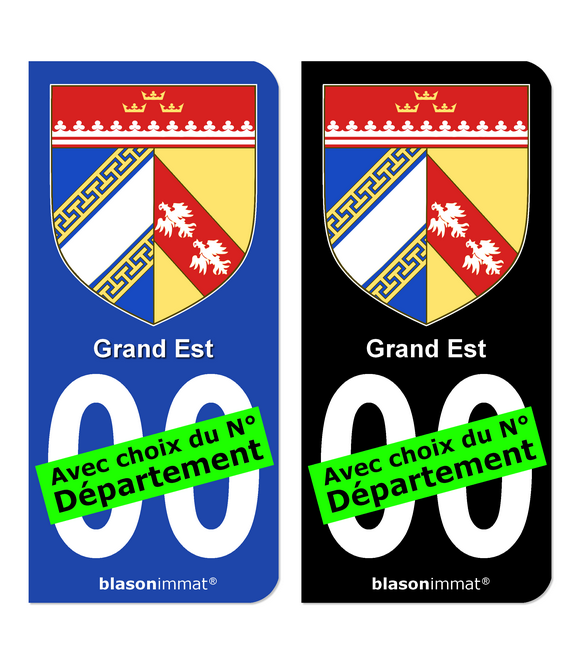 Grand Est - Blason | Autocollant plaque immatriculation®
