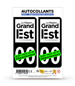 Grand Est - LogoType II | Autocollant plaque immatriculation®