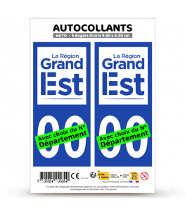 Grand Est - LogoType II | Autocollant plaque immatriculation®