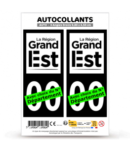 Grand Est - LogoType II | Autocollant plaque immatriculation®