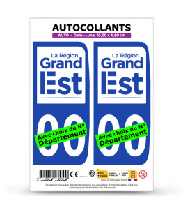 Grand Est - LogoType II | Autocollant plaque immatriculation®