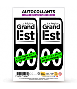 Grand Est - LogoType II | Autocollant plaque immatriculation®