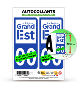 Grand Est - LogoType II | Autocollant plaque immatriculation®