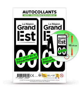 Grand Est - LogoType II | Autocollant plaque immatriculation®