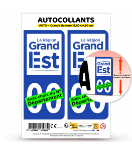 Grand Est - LogoType II | Autocollant plaque immatriculation®