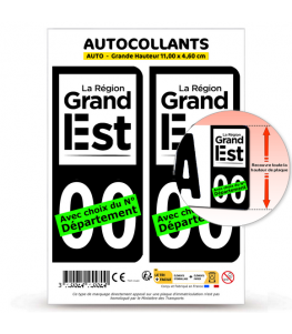 Grand Est - LogoType II | Autocollant plaque immatriculation®