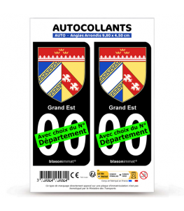Grand Est - Blason | Autocollant plaque immatriculation®
