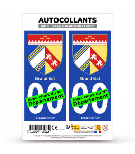 Grand Est - Blason | Autocollant plaque immatriculation®