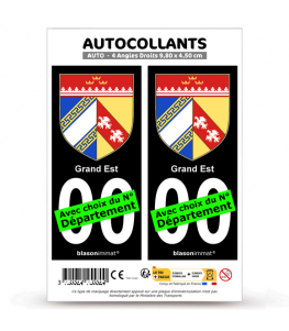 Grand Est - Blason | Autocollant plaque immatriculation®