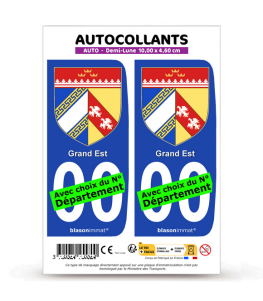 Grand Est - Blason | Autocollant plaque immatriculation®