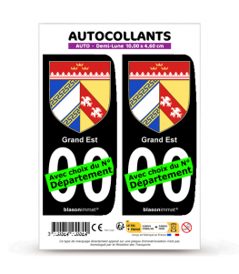 Grand Est - Blason | Autocollant plaque immatriculation®