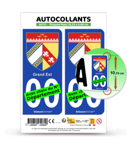 Grand Est - Blason | Autocollant plaque immatriculation®