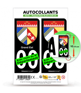 Grand Est - Blason | Autocollant plaque immatriculation®