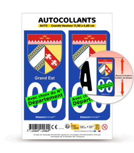 Grand Est - Blason | Autocollant plaque immatriculation®