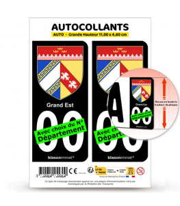 Grand Est - Blason | Autocollant plaque immatriculation®