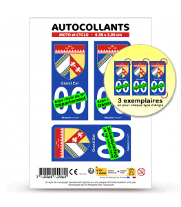Grand Est - Blason | Autocollant plaque immatriculation®