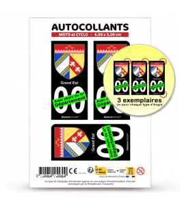 Grand Est - Blason | Autocollant plaque immatriculation®