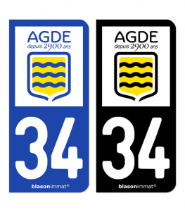 34 Agde - Commune | Autocollant plaque immatriculation®