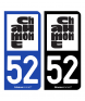 52 Chaumont - Ville | Autocollant plaque immatriculation®