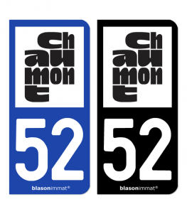 52 Chaumont - Ville | Autocollant plaque immatriculation®