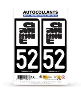 52 Chaumont - Ville | Autocollant plaque immatriculation®
