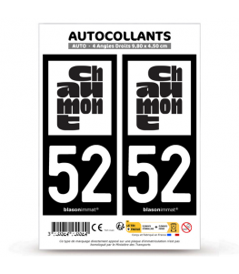 52 Chaumont - Ville | Autocollant plaque immatriculation®