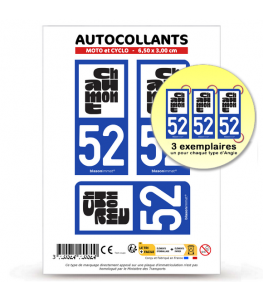 52 Chaumont - Ville | Autocollant plaque immatriculation®
