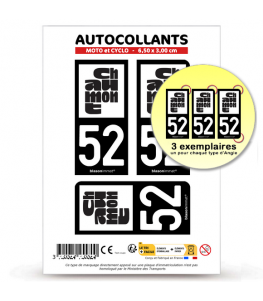 52 Chaumont - Ville | Autocollant plaque immatriculation®