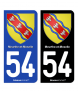 54 Meurthe-et-Moselle - Armoiries | Autocollant plaque immatriculation®