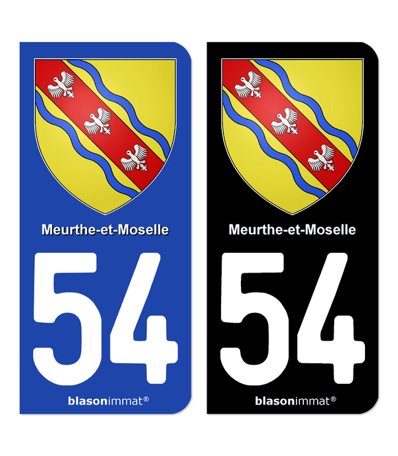 54 Meurthe-et-Moselle - Armoiries | Autocollant plaque immatriculation®