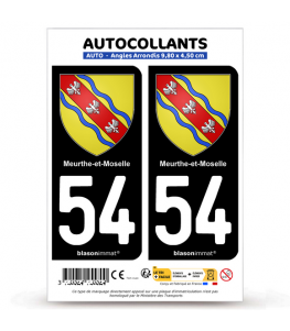54 Meurthe-et-Moselle - Armoiries | Autocollant plaque immatriculation®