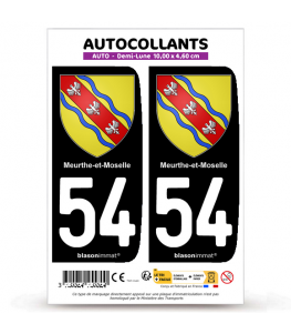 54 Meurthe-et-Moselle - Armoiries | Autocollant plaque immatriculation®