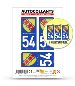54 Meurthe-et-Moselle - Armoiries | Autocollant plaque immatriculation®