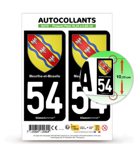 54 Meurthe-et-Moselle - Armoiries | Autocollant plaque immatriculation®