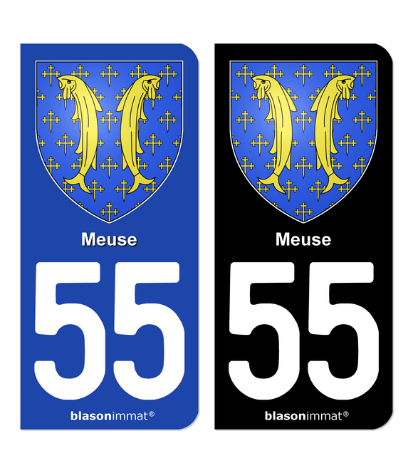 55 Meuse - Armoiries | Autocollant plaque immatriculation®
