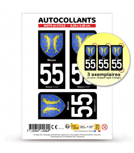 55 Meuse - Armoiries | Autocollant plaque immatriculation®