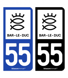 55 Bar-le-Duc - Ville | Autocollant plaque immatriculation®